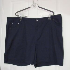 Ellos Womens Blue Shorts 5-Style Pockets, Cotton Stretch Zipper Size 26 RN:88842